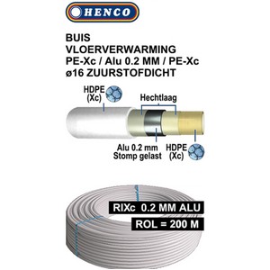 Henco Alupex buis voor vloerverwarming 16×2